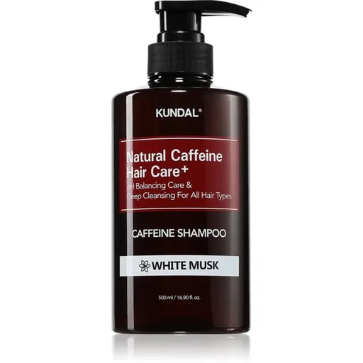 KUNDAL Caffeine Shampoo White Musk sampon natural impotriva caderii parului 500 ml
