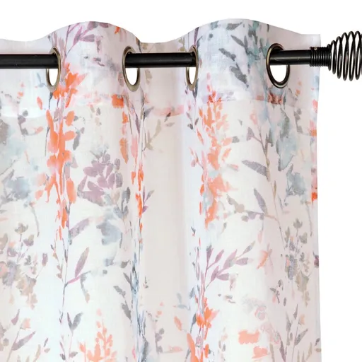 Perdea Etamine cu imprimeu floral viu colorat