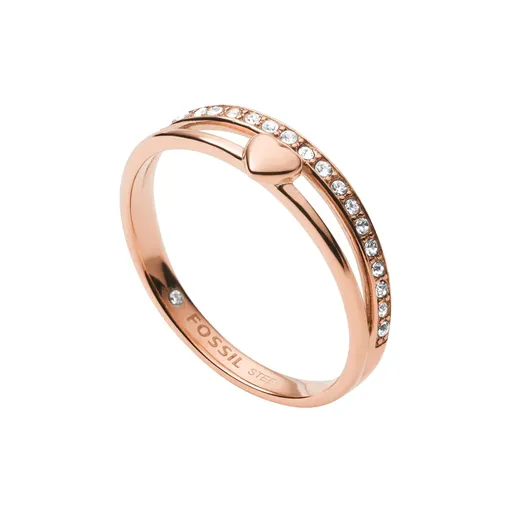 Fossil Inel romantic de bronz cu cristale JF03460791 49 mm