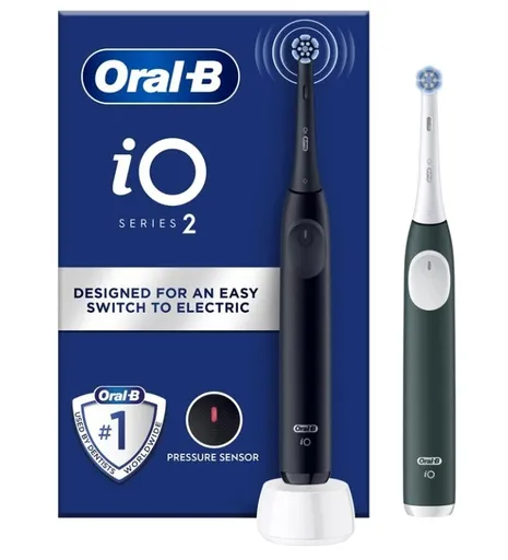 Oral B Periuță de dinți electrică iO2 Series Duo Pack Night Black/Forest Green, 2 bucăți