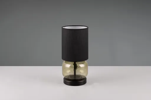 Lampa de masa Elio, TRIO, 13.5x28.5 cm, 40W, 1x E27, metal, negru mat/verde