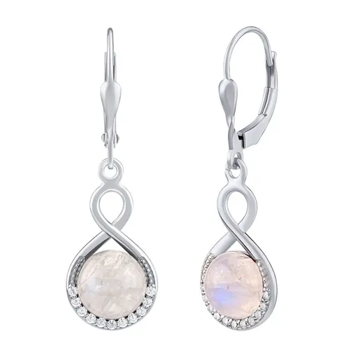 Silvego Cercei din argint cu piatra Lunii autentică JST14710EMS