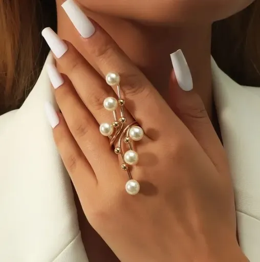 Inel Auriu pentru Poze cu Perla, Marime Reglabila - 11264078