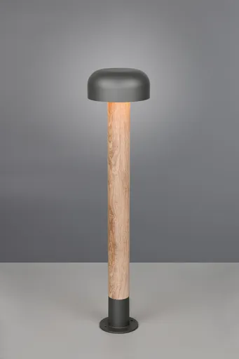 Lampadar de exterior Fraser, TRIO, 19x84.5 cm, 10W, 1x E27, aluminiu, gri/natur