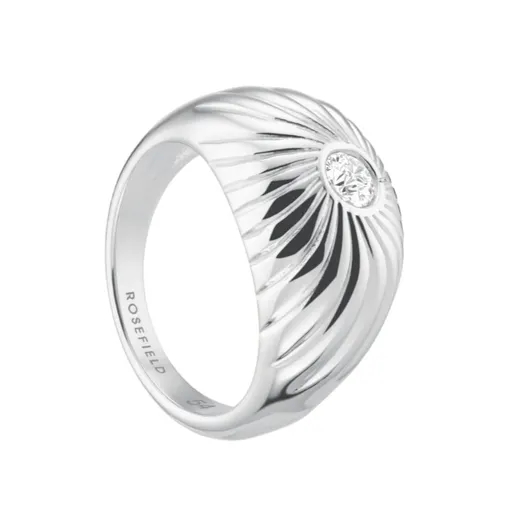 Rosefield Inel de lux din oțel cu cristale Solitaire JRBT 56 mm