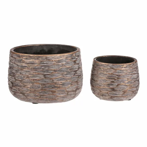 Set de recipiente din beton Ryha, 2 bucăți, gri,înălțime 12 cm