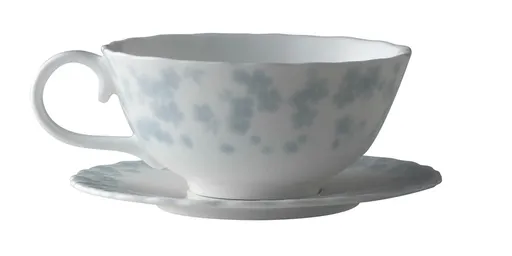 Cana de ceai albastru cu farfurie 30 cl Colectia Slåpeblom - Wik & Walsøe