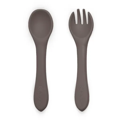 Petite&Mars Take&Match Silicone Cutlery tacâmuri Bitter Cocoa 6m+ 2 buc
