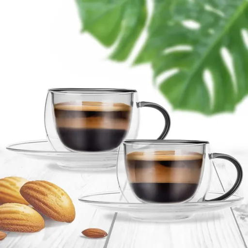 Set de 2 căni espresso cu pereți dubli