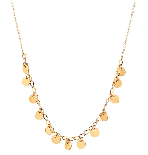 Troli Colier din bănuți din oțel placat cu aur