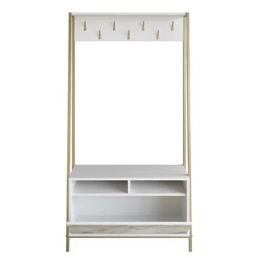 Cuier cu raft pentru încălțăminte Devin White, alb