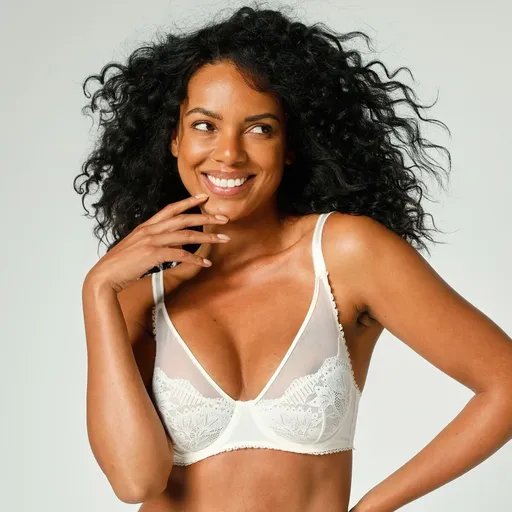 Sutien semipreparat Kaimu din tul și dantelă, cu arcuri