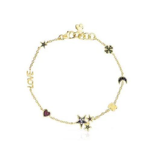 Tous Brățară pentru femei placată cu aur cu simboluri Teddy Bear 1003417000