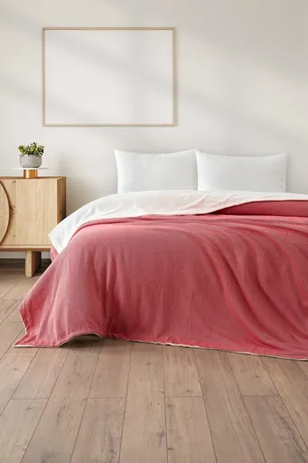 Patura Double, L'essentiel Maison, Likya, 50% bumbac / 50% poliester, Rosu