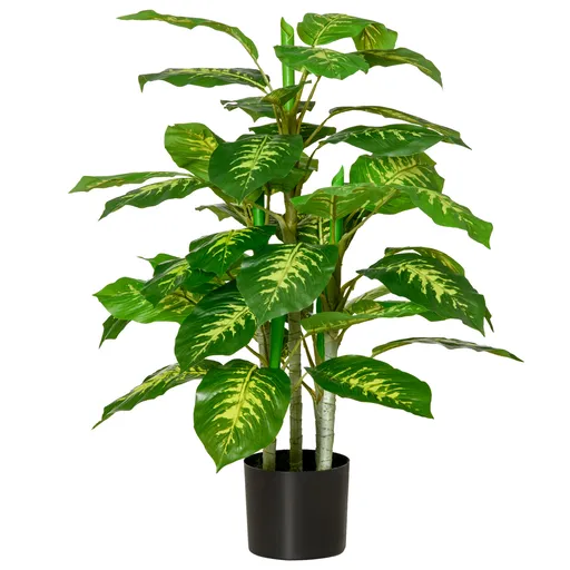 Planta artificiala decorativa cu ghiveci HOMCOM Φ17x14,5 cm negru, inaltime planta 95 cm | Aosom Romania