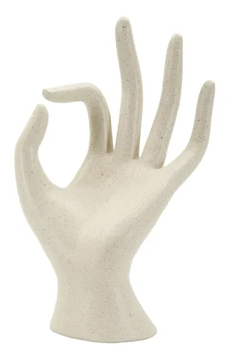 Figurina /sculptura decorativa Ok Stons, Mauro Ferretti, 14x10x24 cm, polirasina, crem