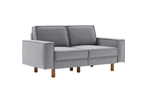 Canapea 2 locuri, Atelier del Sofa, 918CMF1221, Otel, Gri ceață / Nuc