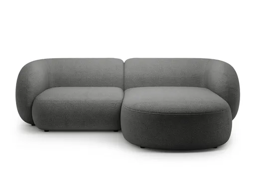 Coltar dreapta 2 locuri, Kate, Micadoni Home, 255x176x76 cm, tesatura boucle, gri inchis