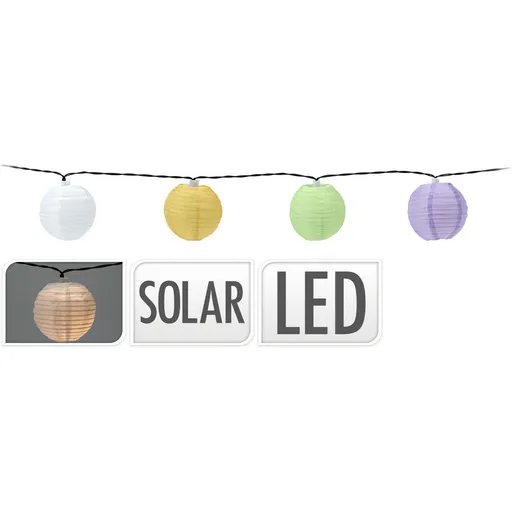 Lanț solar ProGarden cu lanterne LED colorate, 3m, alb cald