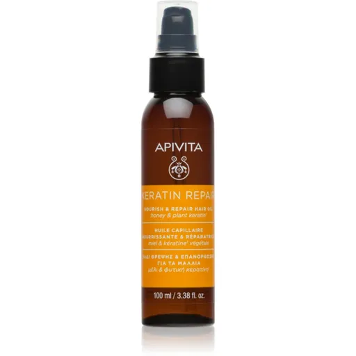 Apivita Keratin Repair Nourish Repair Hair Oil ulei pentru par pentru păr uscat și deteriorat 100 ml
