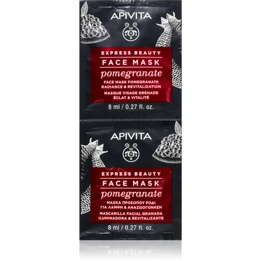 Apivita Express Beauty Revitalizing Face Mask Pomegranate Mască facială pentru revitalizare și iluminare 2x8 ml
