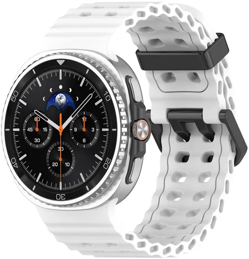 4wrist Curea sportivă din silicon pentru Samsung Galaxy Watch8 - Alb