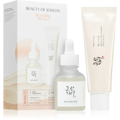 Beauty of Joseon Morning Rice Duo Set set pentru uniformizarea nuantei tenului