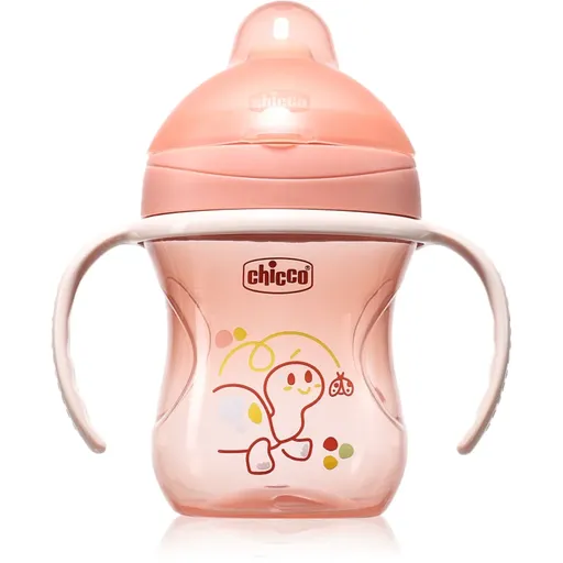 Chicco Training Cup 6m+ cană pentru antrenament cu mânere Pink 200 ml