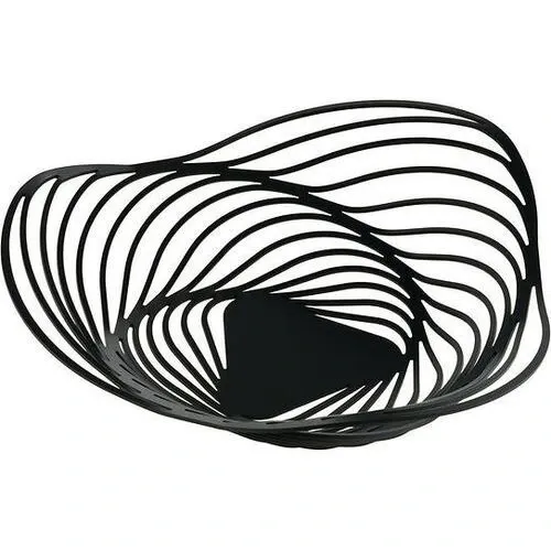 Coș de design Trinity B, negru, diametru 26 cm - Alessi