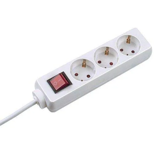 Prelungitor Bachmann SELLY 3xCEE7/3 PC, cu intrerupator, lungime cablu 1.5m, H05VV-F 3G1, alb BM-3842035