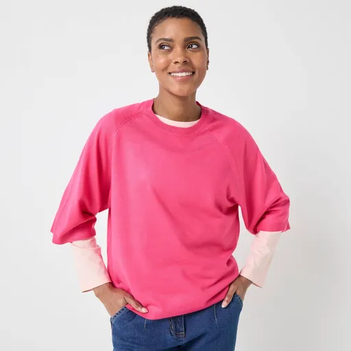 Pulover lejer cu mâneci până la cot