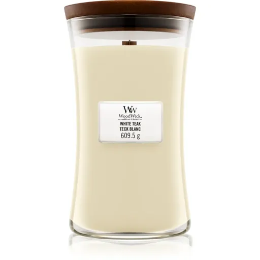 Woodwick White Teak lumânare parfumată  cu fitil din lemn 609.5 g