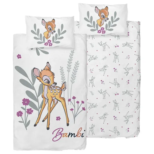 Lenjerie de pat pentru copii Bambi Lumea florilor,100 x 135 cm, 40 x 60 cm