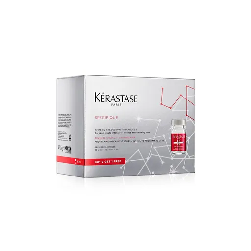 Kérastase Aminexil – Tratament Intensiv Anti-Cadere pentru Par Fragil + 2 Mostre Genesis, 30 fiole x 6ml