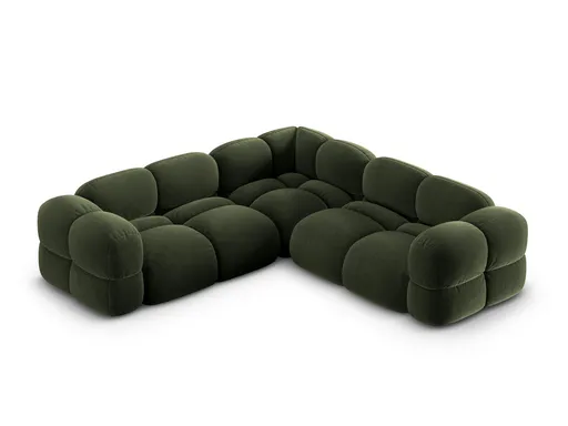 Coltar simetric 4 locuri, Loretto, Cosmopolitan Design, 250x250x68 cm, catifea, verde