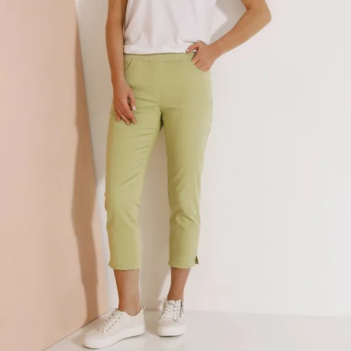 Pantaloni confortabili 3/4 cu talie elastică