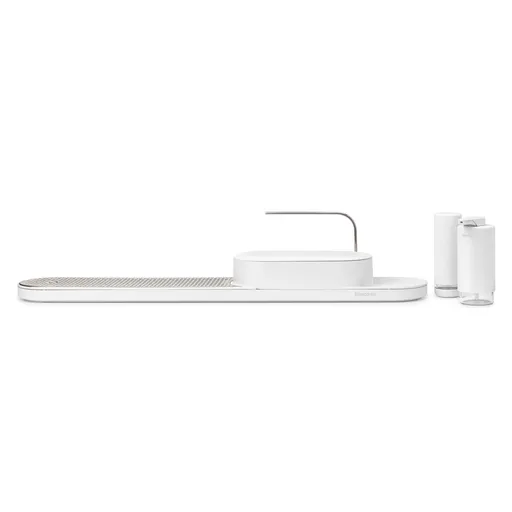 Organizator chiuveta Brabantia SinkStyle 1008497, 4 piese, Finisaj mineral, Rezistent la coroziune, Alb