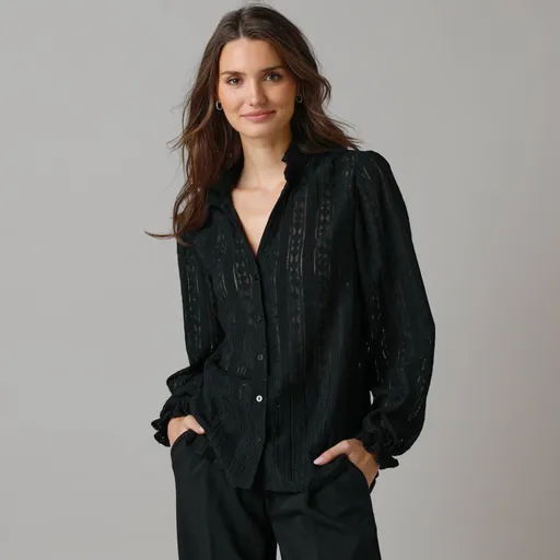 Bluză tip cămașă din dantelă
