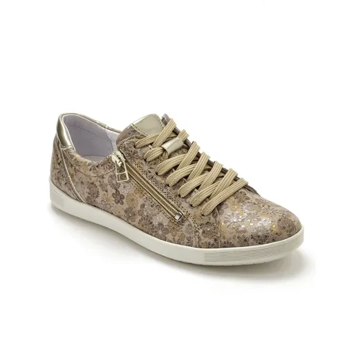 Adidași din piele imprimată, bej