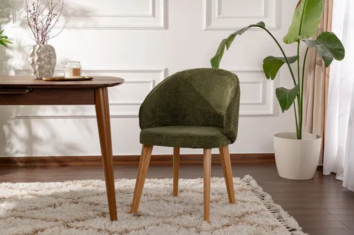 Set scaune 2 piese, Hanah Home, Bentley, Verde / Stejar deschis