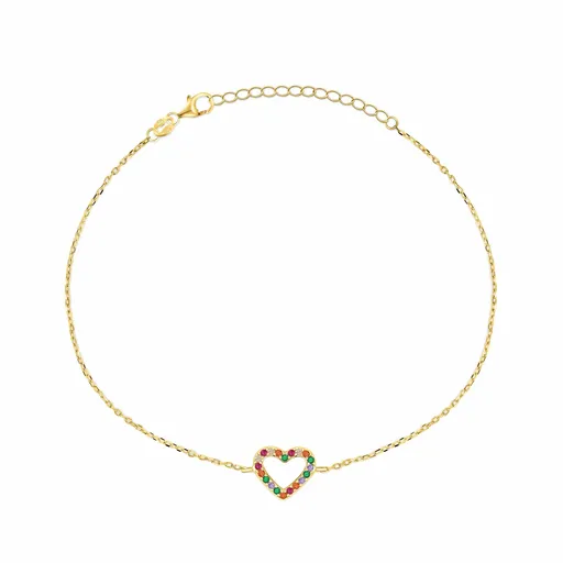 Brilio Silver Brățară fermecătoare placată cu aur cu inimioară BRC39YRBW