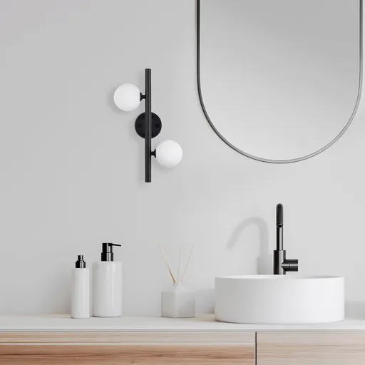 Aplica de perete, Opviq, 942FLG1283, Alb/Negru