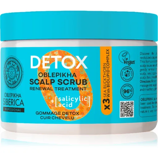Natura Siberica Oblepikha Siberica Detox peeling cu efect detoxifiant pentru toate tipurile de par 300 ml