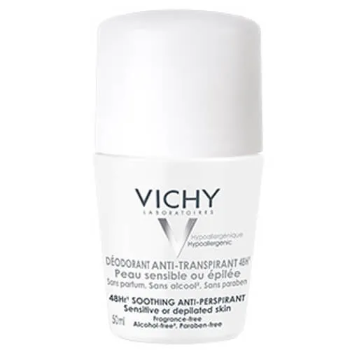 Vichy Deodorant-antiperspirant 48h roll-on pentru piele sensibilă sau depilată (Soothing Anti-Perspirant) antiperspirant (Soothing Anti-Perspirant) 50