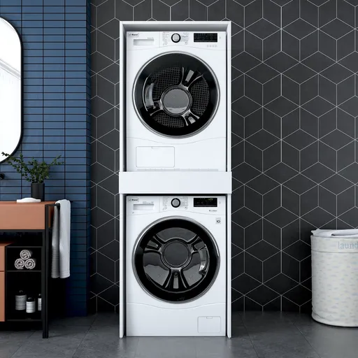 Dulap de baie, Hanah Home, KD113, 66.6x189x65 cm, Alb