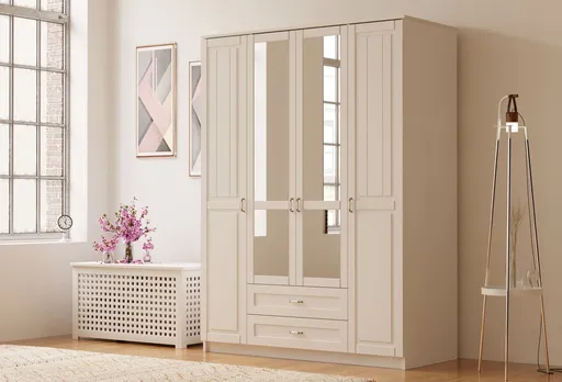 Dulap pentru haine, Hanah Home, Rb-121, 140x184x52 cm, Alb mat