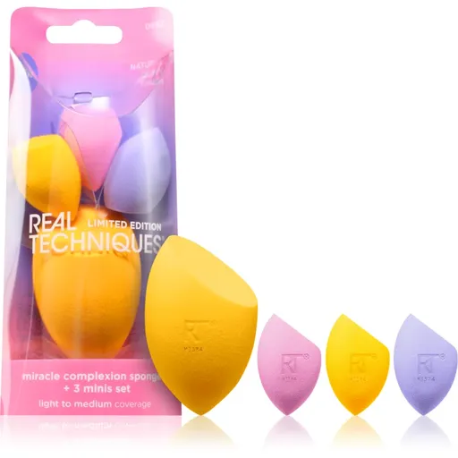 Real Techniques Miracle Complexion Sponge +3 minis set burete pentru machiaj