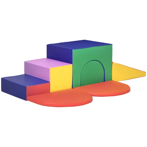 HOMCOM Set de Joacă pentru Copii 12-36 Luni cu 7 Blocuri din PU și EPE Multicolor | Aosom Romania