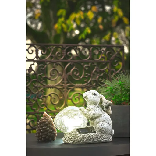 Lampă solară cu iepuraș și LED