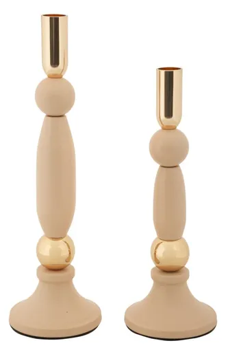 Mauro Ferretti Set Suport Lumanare Strek Roz 2 Bucati Cm Ø9,5X25-9,5X28 | Aosom Romania